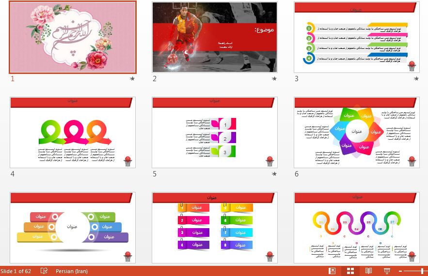 بهترین قالب پاورپوینت حرفه ای بسکتبال